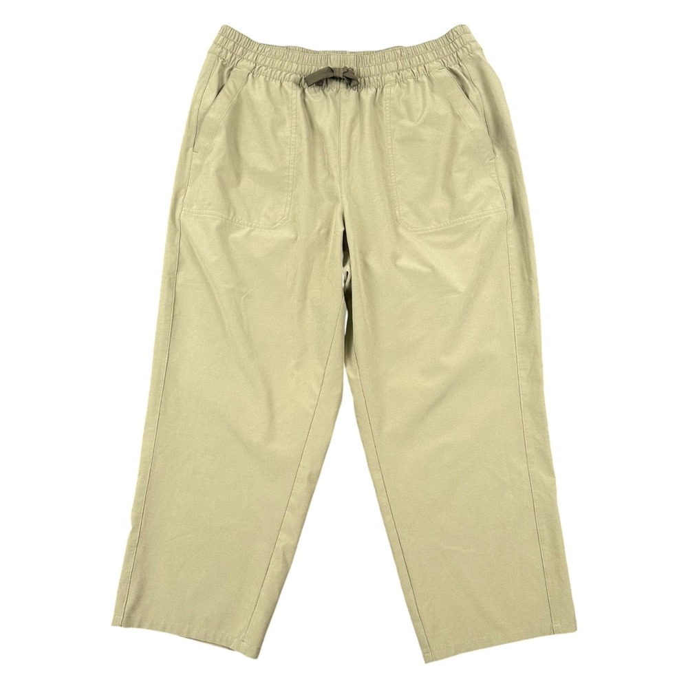 Orvis Capri Pants Womens‎ L Relaxed Cropped Stretch Pants Olive Green Hiking